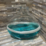 Artisan Made Hand Blown Coastal Vase ACCESSORIES 11w2.5d12h