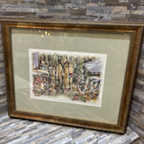 Parisian Street Scene By Lucien Delarue ART WORK 23x19