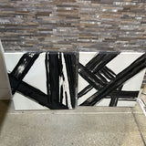 2pc Set "Strokes Of Noir" Textured Canvas Print ART WORK 22x22