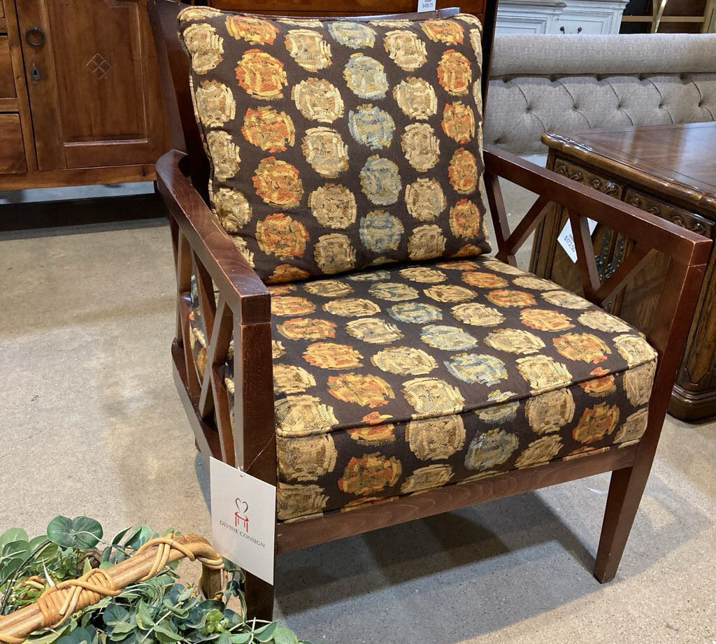 Walter E. Smithe Patterned Armchair CHAIR 27w27d34h