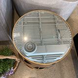 Safavieh Brass Basket Weave Table w/ Mirrored Top SIDE TABLE 20d20h