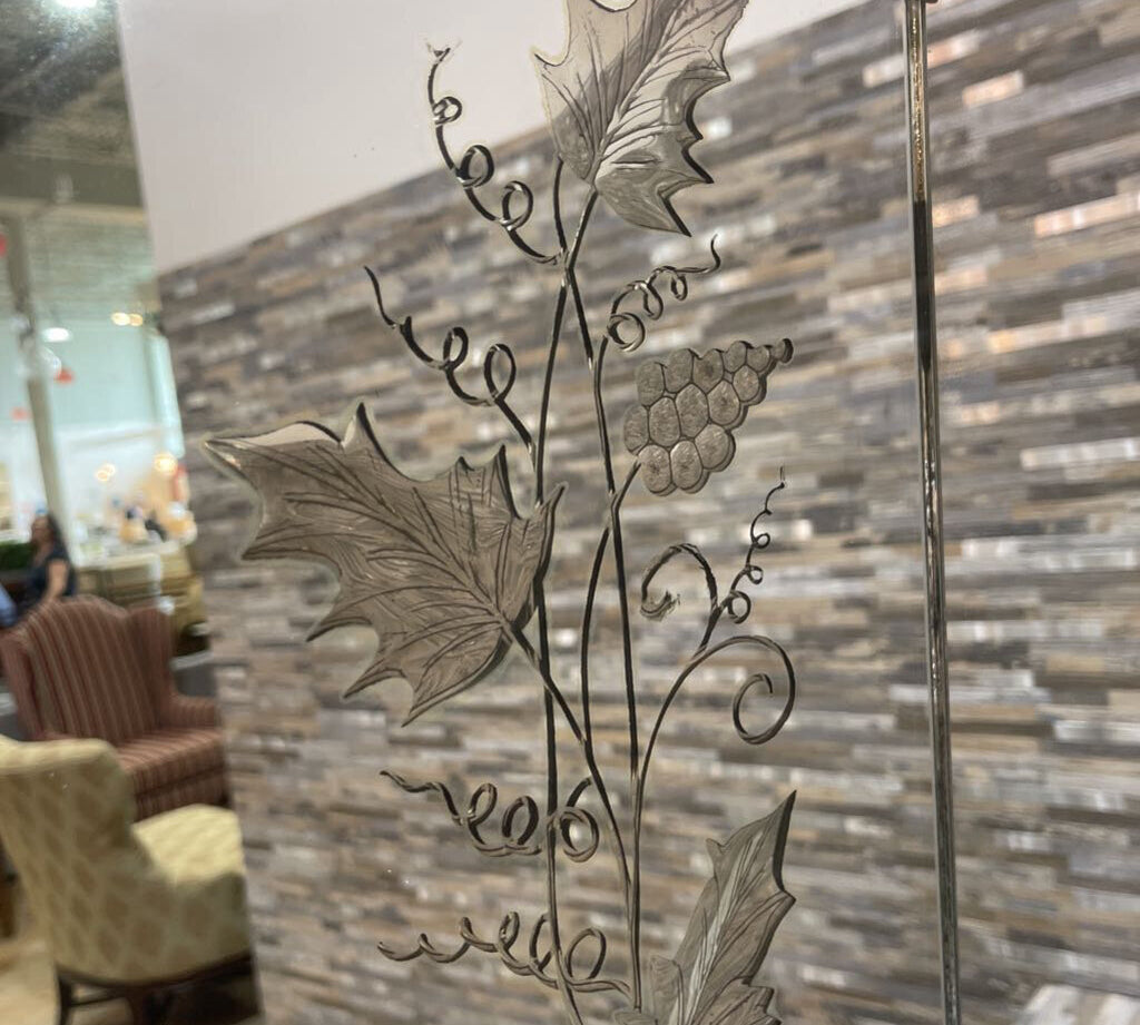 Turner Manufacturing Vintage Reverse Etched 3-Panel MIRRORS 38Wx26H