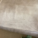 Room & Board 3-Seat Distressed Leather Metal Outline Frame SOFA 76Wx30Dx29