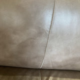 Room & Board 3-Seat Distressed Leather Metal Outline Frame SOFA 76Wx30Dx29