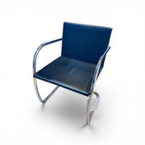 Knoll Brno Leather & Tubular Steel Framed CHAIR Black 22Wx23Dx30H