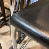 Knoll Brno Leather & Tubular Steel Framed CHAIR Black 22Wx23Dx30H