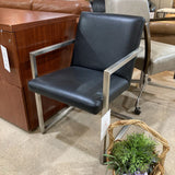 Room & Board Lira Leather w/ Steel Frame DINING CHAIRS Black 19Wx24Dx32H