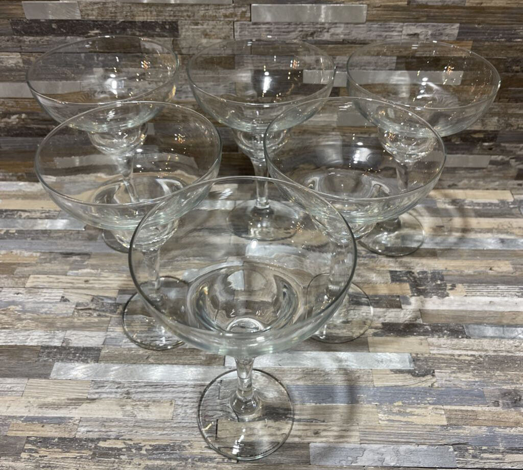 6pc Set Margarita Glasses GIFT 4.5Wx7H