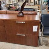 Steelcase Oversized Cherry Laminate Lockable Credenza CABINET 90Wx24Dx30H