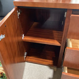 Steelcase Oversized Cherry Laminate Lockable Credenza CABINET 90Wx24Dx30H