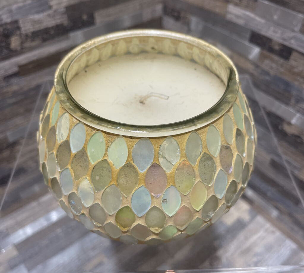 Glass Mosaic Candle ACCESSORIES 5Wx3.5H