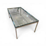 Knoll Rectangular Chrome Base w/ Glass Top COFFEE/COCKTAIL TABLE 45Wx22.5Dx17H
