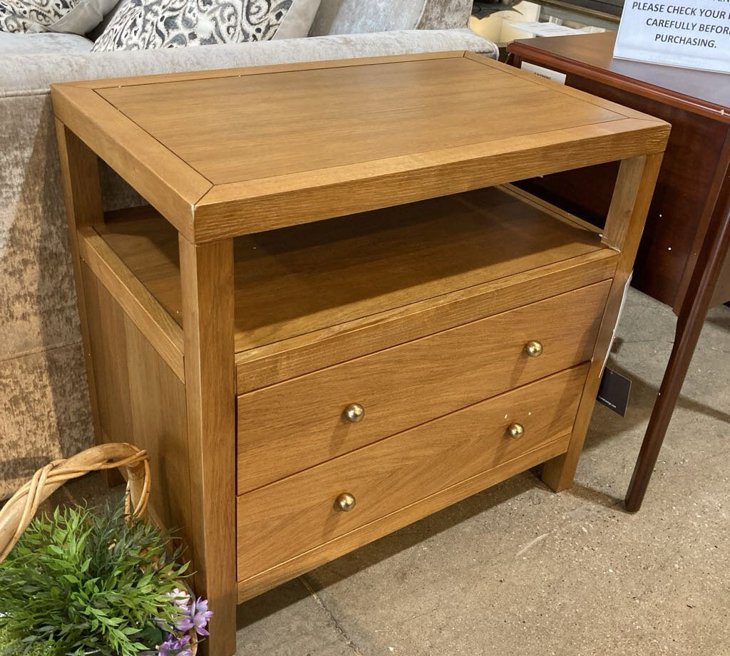 Celine 2-Drawer NIGHTSTAND Honey/Gold 28w17d27h