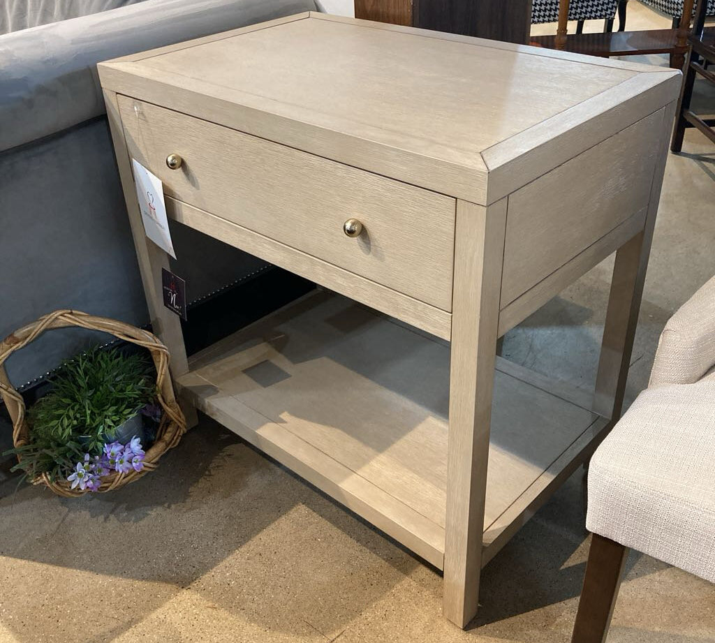 Celine 1-Drawer NIGHTSTAND Light Ash/Gold 30w19d30h