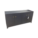 Bar Harbor Raffia 4-Door BUFFET/SIDEBOARD Navy/Gold 70w22d35h