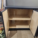 Bar Harbor Raffia 4-Door BUFFET/SIDEBOARD Navy/Gold 70w22d35h