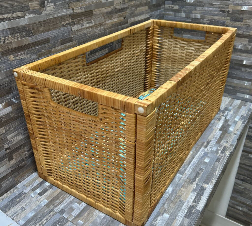Wicker & Rattan Storage Basket w/ Decorative Base ACCESSORIES 27w13d13h