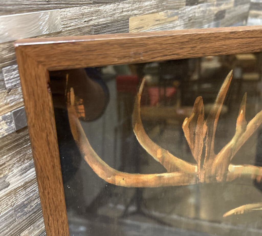 Rustic Deer Skull Framed Print ART WORK 25x19