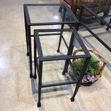 Pottery Barn Tanner Rectangular Nesting Tables END/SIDE TABLE Blackened Bronze 13w13d22.5h