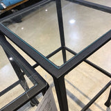 Pottery Barn Tanner Rectangular Nesting Tables END/SIDE TABLE Blackened Bronze 13w13d22.5h