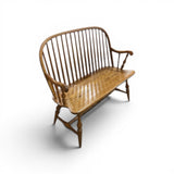Nichols & Stone Co. Vintage Oak Spindle Back Settee BENCH 43Wx17Dx37H