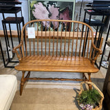 Nichols & Stone Co. Vintage Oak Spindle Back Settee BENCH 43Wx17Dx37H