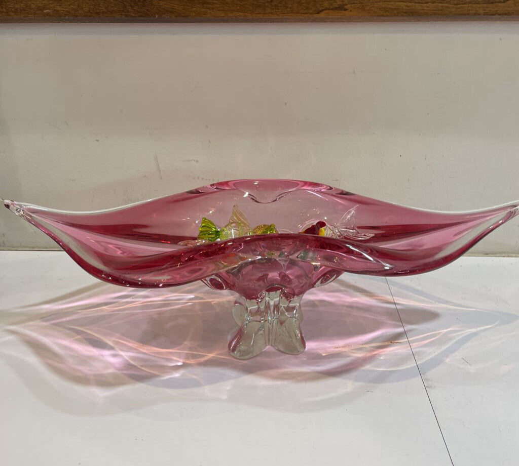 Murano Glass Bowl w/ Art Glass Candies GIFT 19W8Dx6H