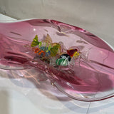 Murano Glass Bowl w/ Art Glass Candies GIFT 19W8Dx6H