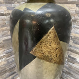 Oversized Multi-Texture Modern Ceramic Vase in the Style of Jean Dunand GIFT 9.5Wx23H