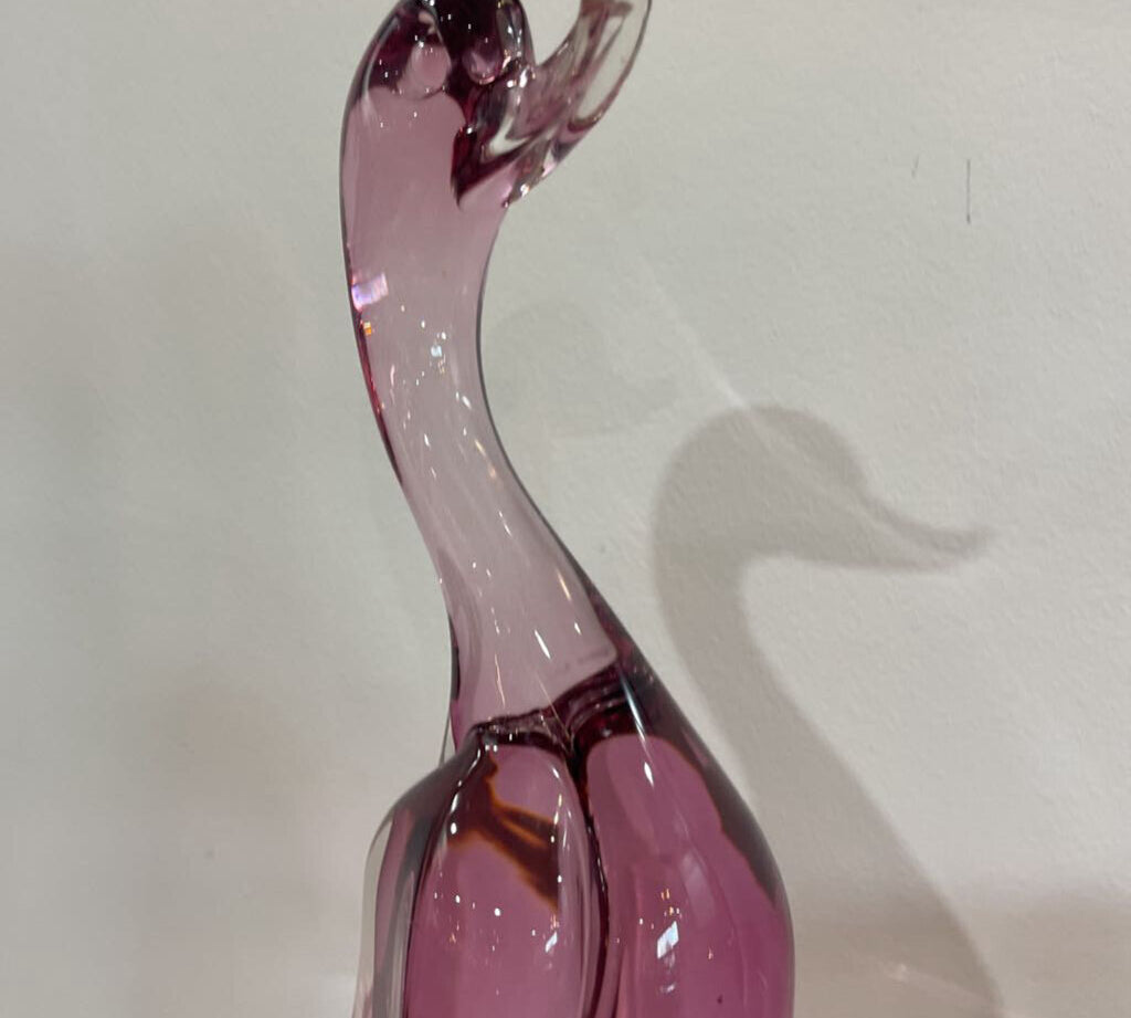 Murano Barbini Art Glass Duck ACCESSORIES Pink 7Wx14H
