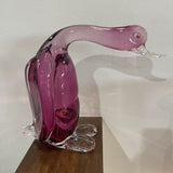 Murano Barbini Art Glass Duck ACCESSORIES Pink 11Wx4Dx9H