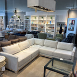 Crate & Barrel 3pc L-Shape Fine Weave SECTIONAL Off White 38Dx26H