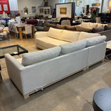 Crate & Barrel 3pc L-Shape Fine Weave SECTIONAL Off White 38Dx26H