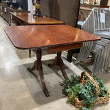 Wood Drop Leaf w/ Duncan Pfeiff Style Legs SIDE TABLE 45Wx36Dx29H