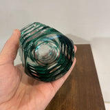 Imperlux Cut to Clear Green Art Glass Candle Votive Holder ACCESSORIES 2.5Wx3.25H