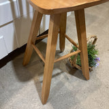 Wood Slatted Swivel Bar Height BAR/COUNTER STOOL 18w17d49h