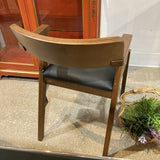 Hoft Home Zola Vegan Leather DINING CHAIRS Black/Walnut 19.5w23.5d30.5h