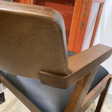 Hoft Home Zola Vegan Leather DINING CHAIRS Black/Walnut 19.5w23.5d30.5h