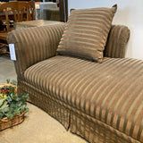 Interior Crafts Inc. Custom Double Chaise Striped Rounded Arm SOFA 97Wx38Dx28H