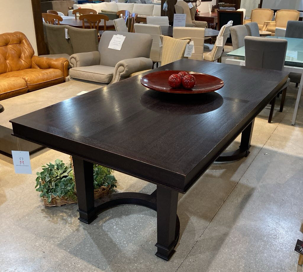 Barbara Barry for Baker Fine Dark Wood Trestle DINING TABLE 84Wx42Dx31H