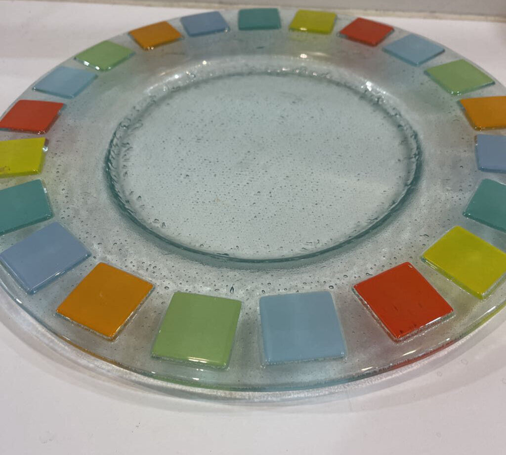 Villeroy & Boch Fused Glass Twist Alea Art Glass Platter ACCESSORIES 13"