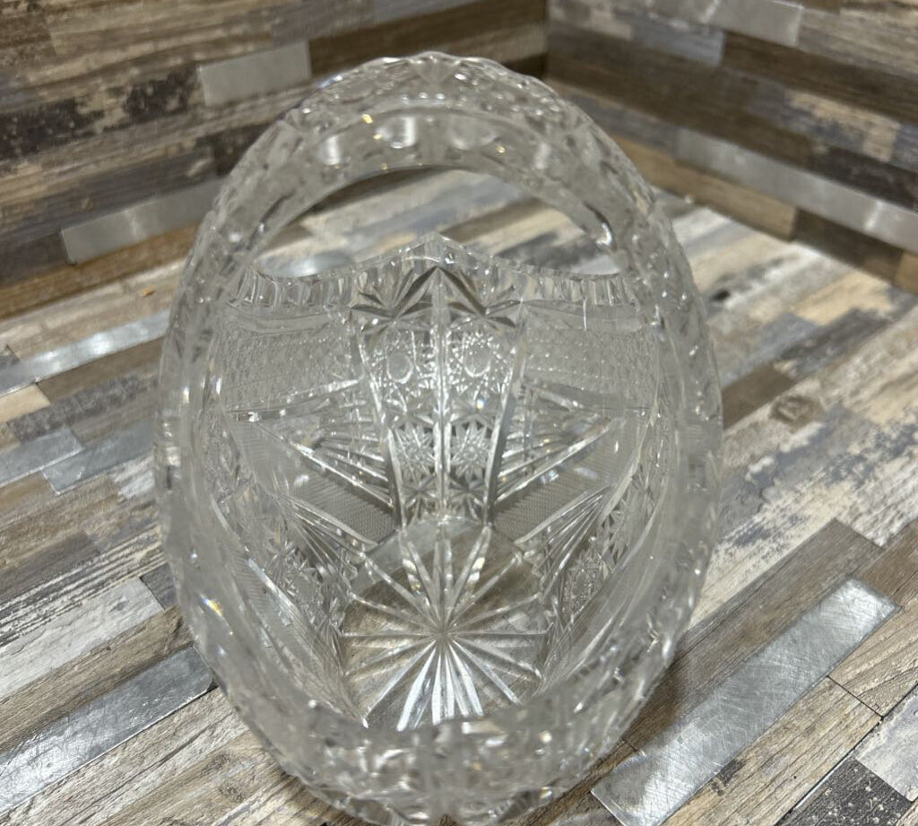 Czech Bohemian Crystal Basket GIFT 6w4d5.5h