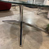 Knoll Oval Green Marble Top DINING TABLE 78w48d28h
