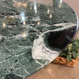 Knoll Oval Green Marble Top DINING TABLE 78w48d28h