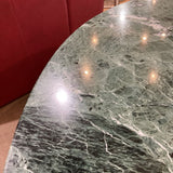Knoll Oval Green Marble Top DINING TABLE 78w48d28h