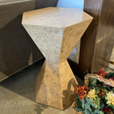 Billie Burl Wood Hexagon SIDE TABLE 17Wx28H