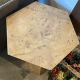 Billie Burl Wood Hexagon SIDE TABLE 17Wx28H