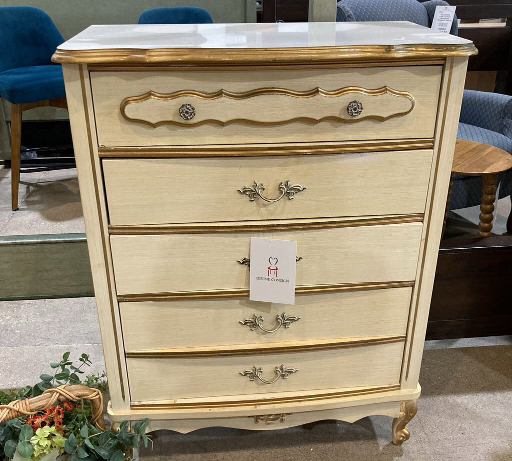 Italianate 70s Vintage 5-Drawer DRESSERS/CHESTS 32Wx17Dx42H