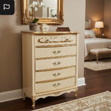 Italianate 70s Vintage 5-Drawer DRESSERS/CHESTS 32Wx17Dx42H