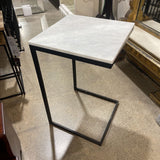 Loft Lawler Black Metal w/ Marble Top SIDE TABLE 16Wx26H